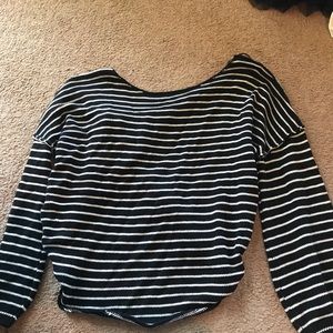 Never worn! Slouchy sweater with twisted open back